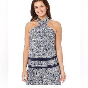Michael Kors Petite Border Twist Halter Neck Tank ✨brand new✨